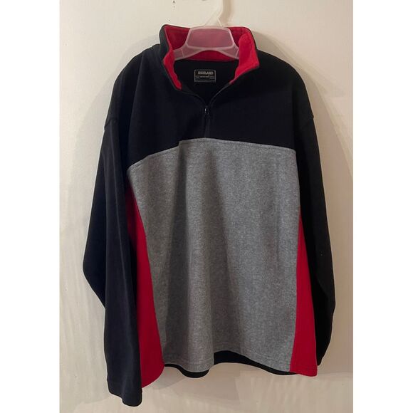 Highland‎ Color Block Fleece Pullover Quarter Zip Sweater Size XL Mens - Picture 1 of 3
